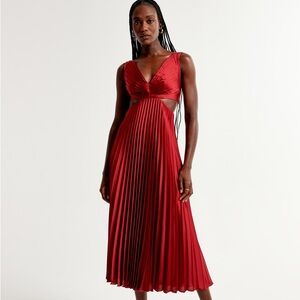 A&F Giselle Pleated Cut out Maxi Dress
